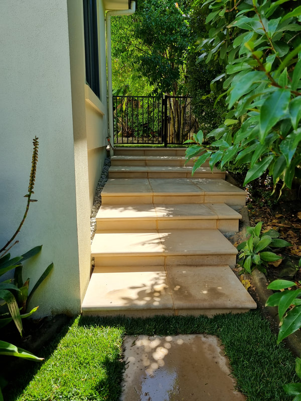 Concrete flagstone steps